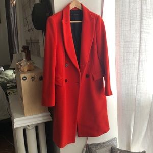 Zara Red Peacoat